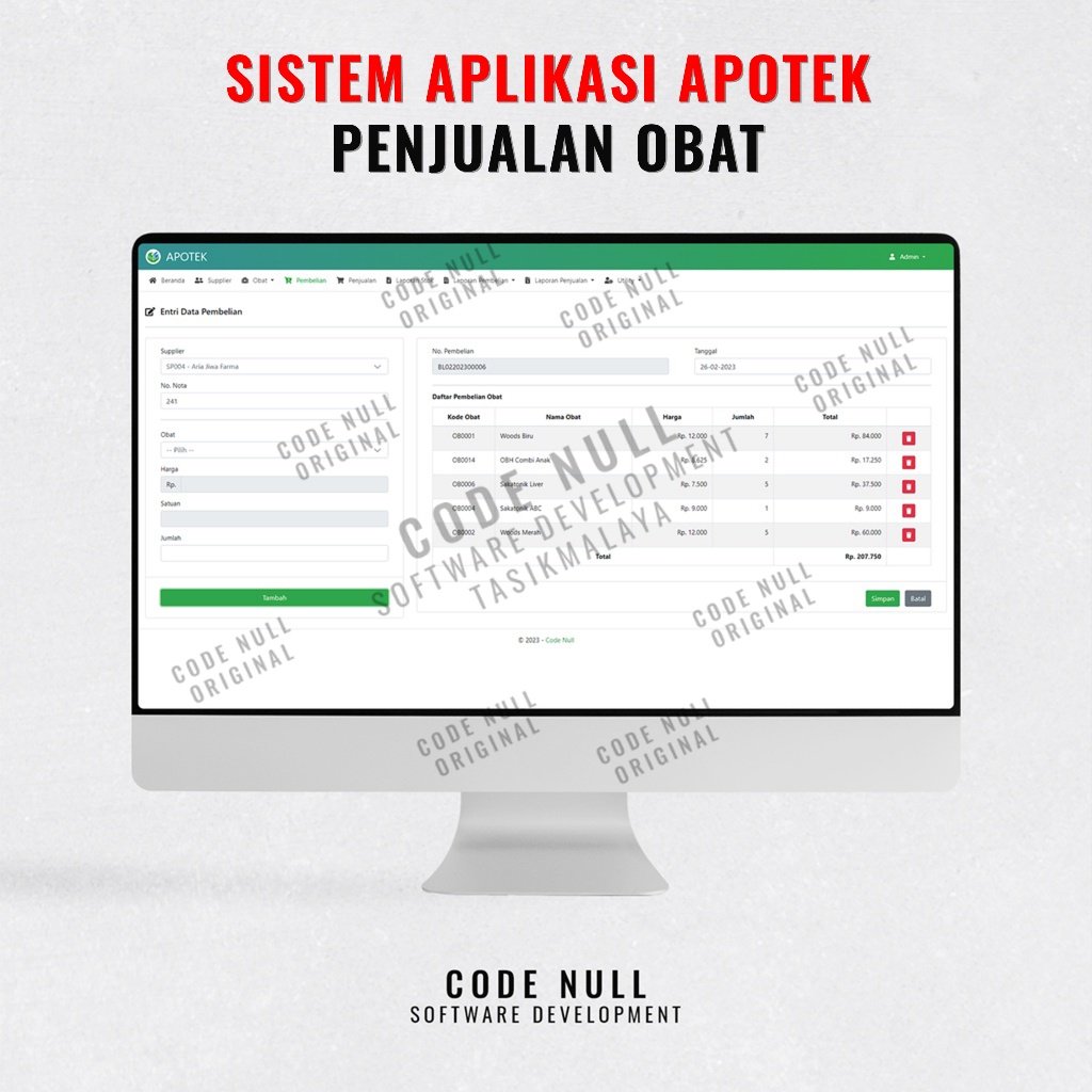 Sistem Aplikasi Apotek - Penjualan Obat