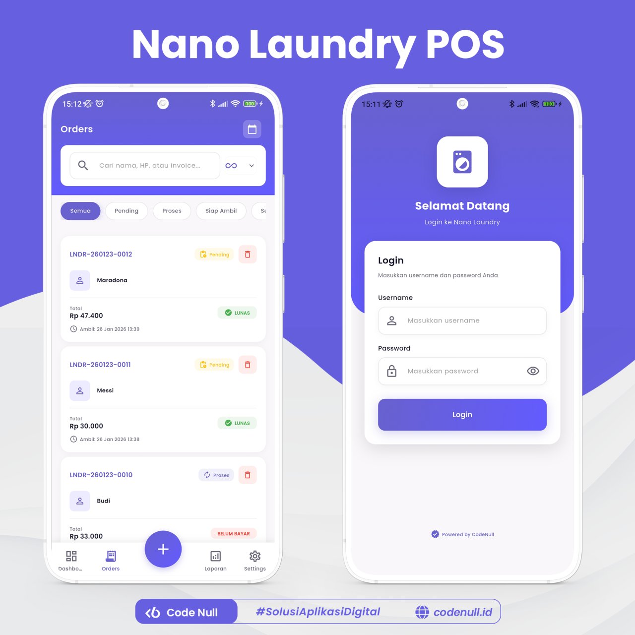Aplikasi Android - Nano Laundry POS