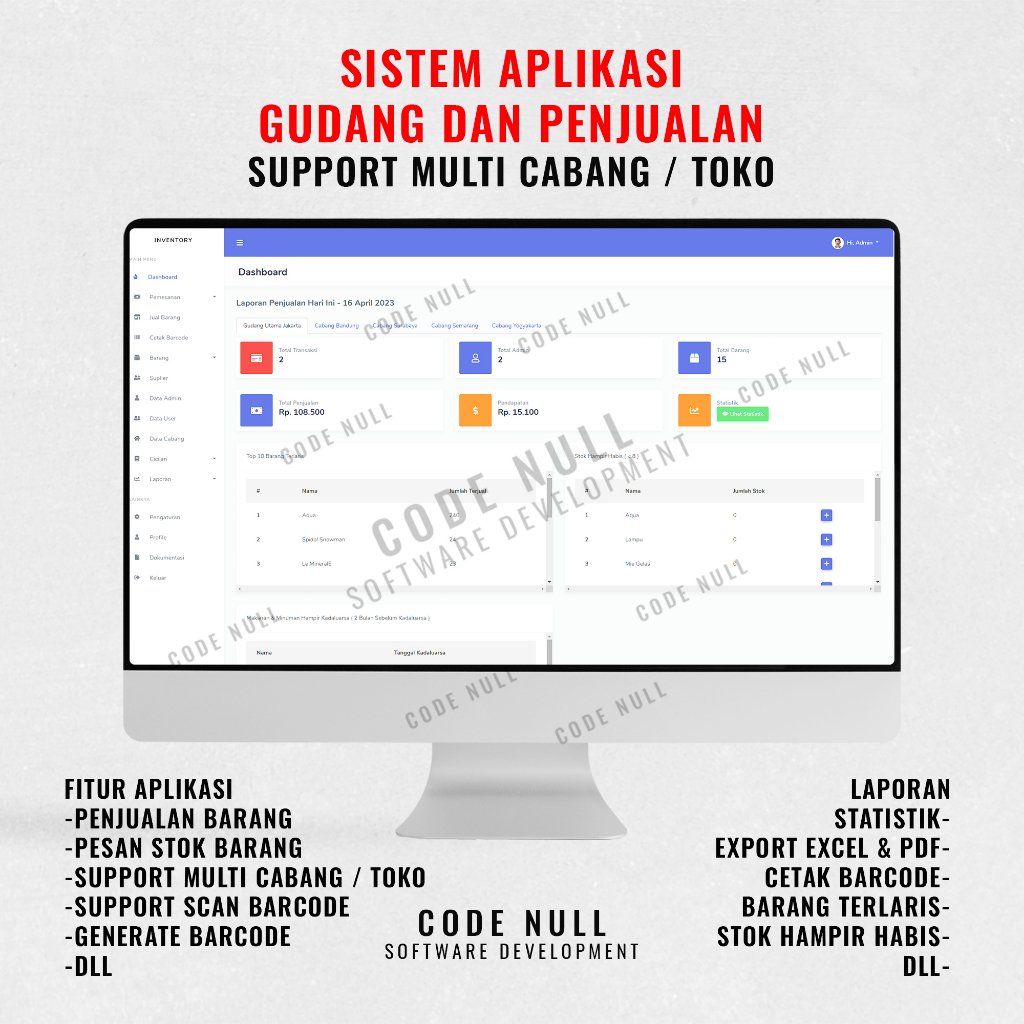Sistem Aplikasi Gudang dan Penjualan Multi Cabang / Toko