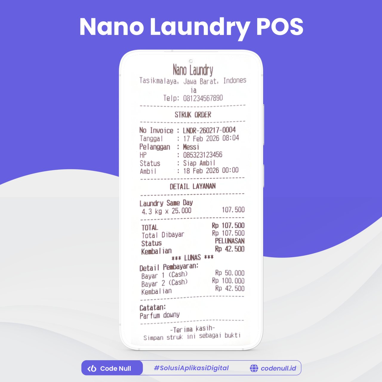Aplikasi Android - Nano Laundry POS