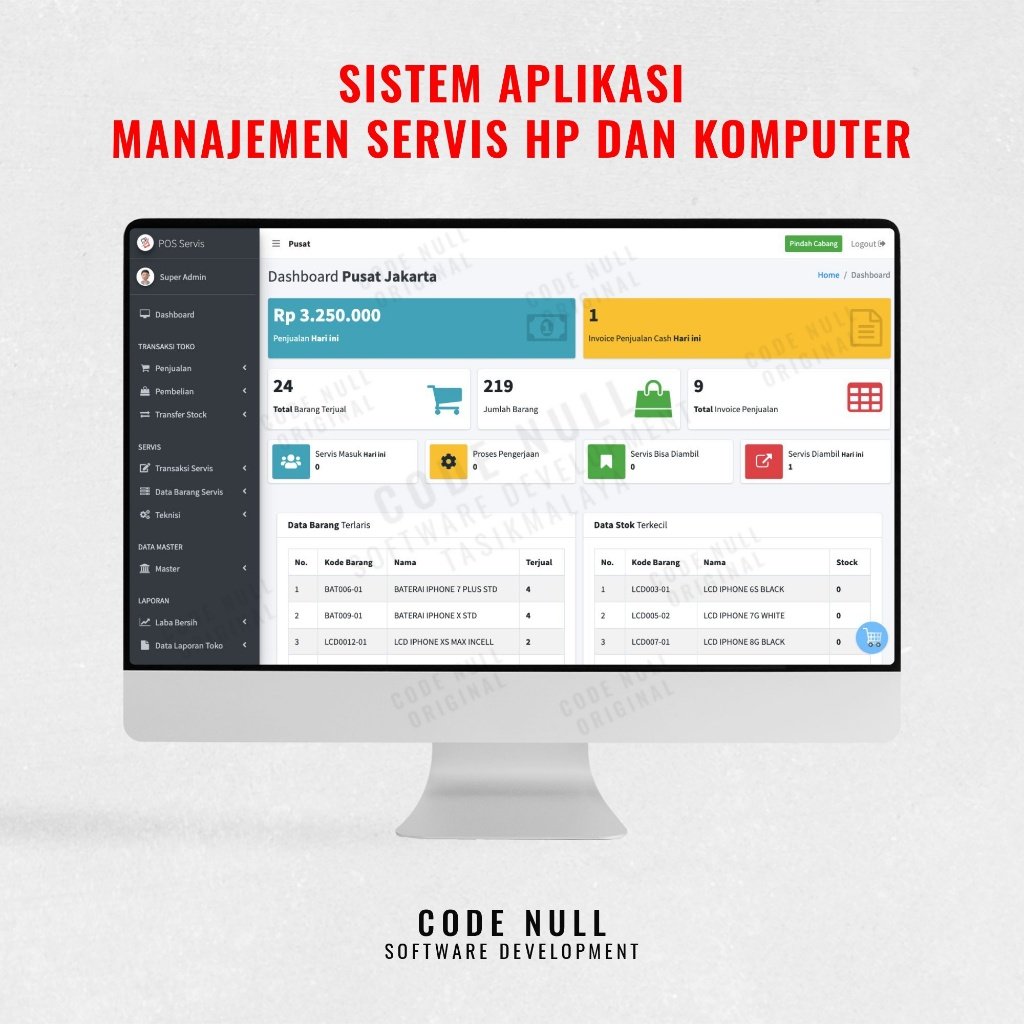 Sistem Aplikasi Manajemen Servis HP dan Komputer