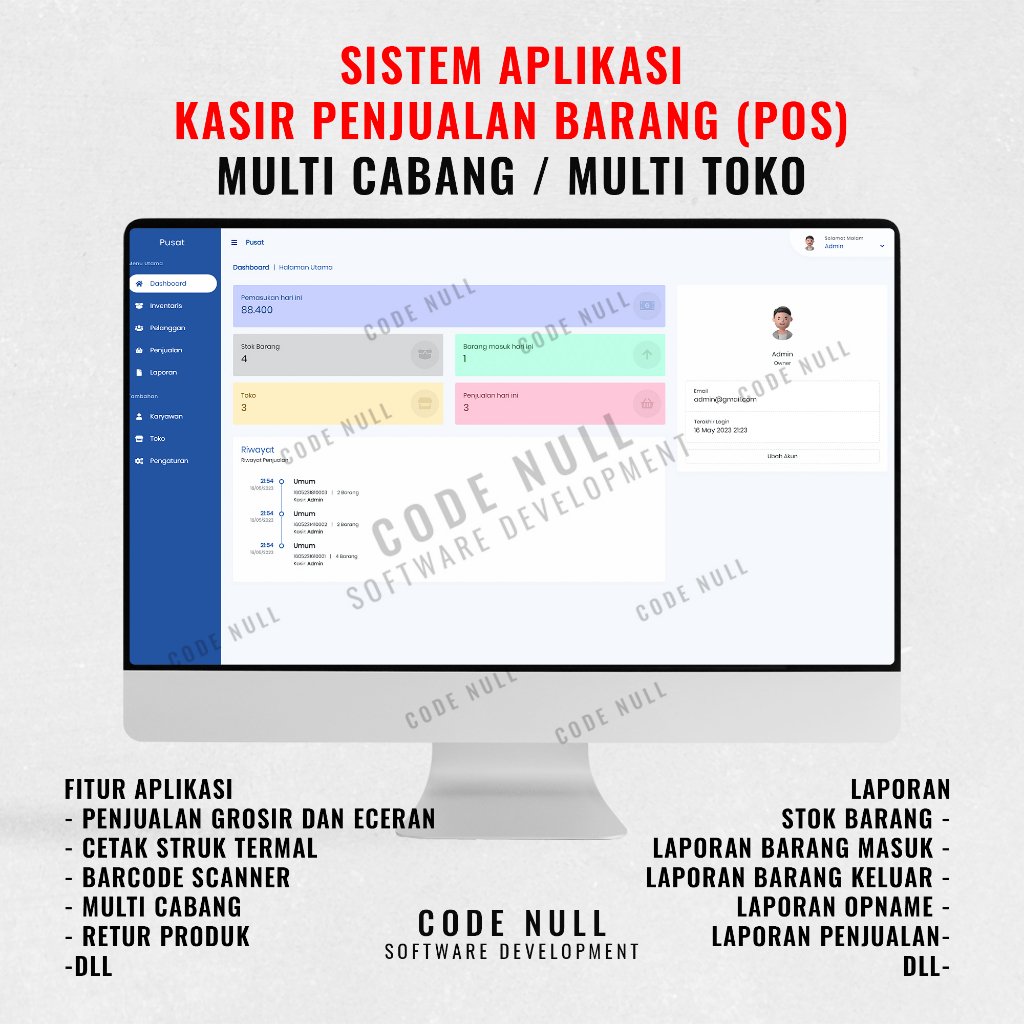 Sistem Aplikasi Kasir (POS) MULTI CABANG / MULTI TOKO